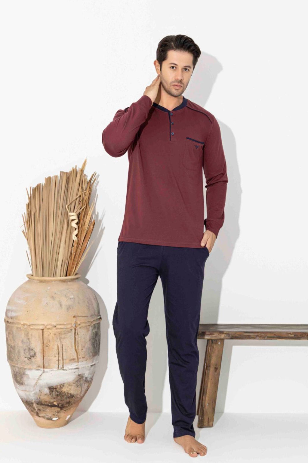 Erkek Bordo Penye Pamuk 1002