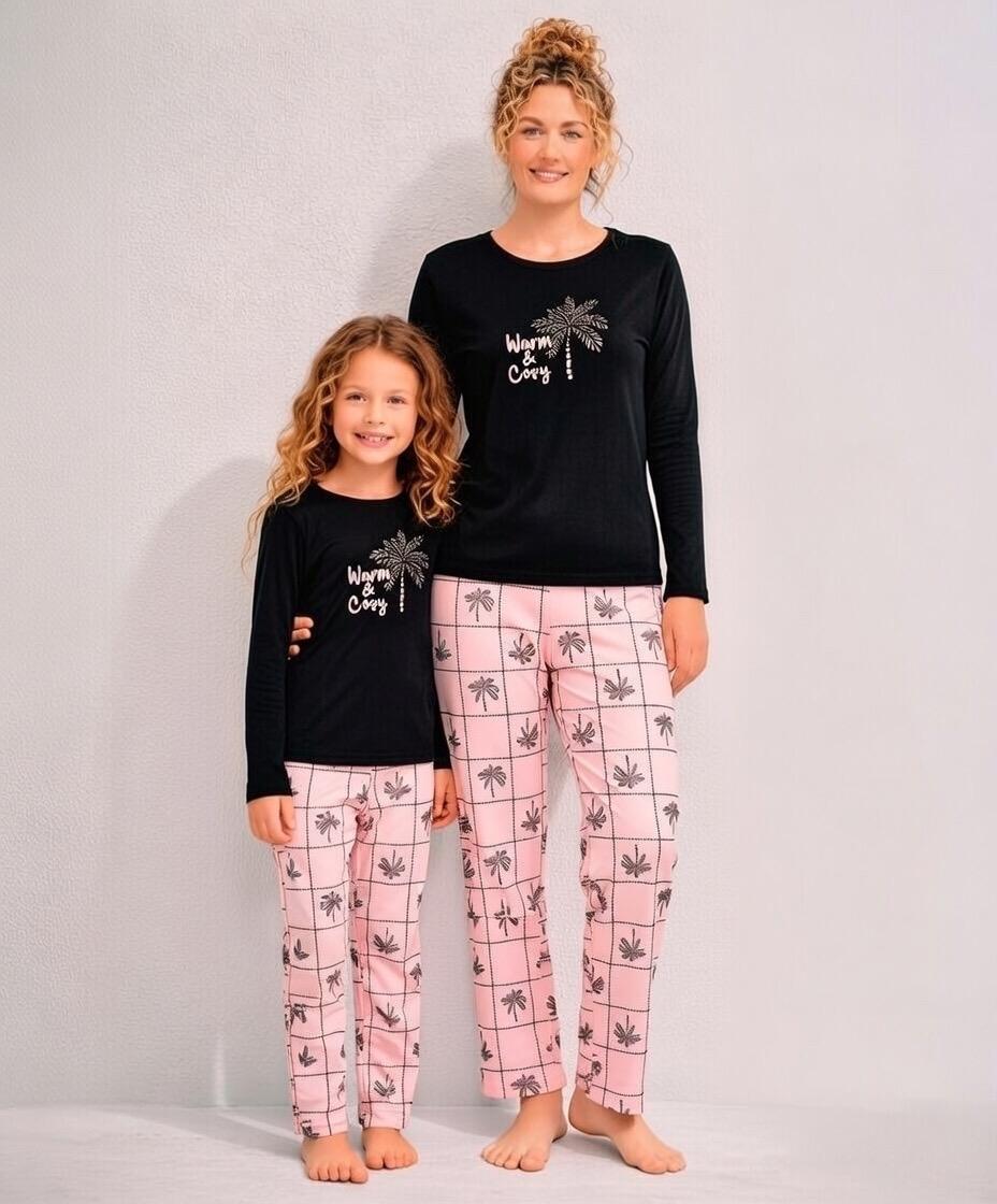 Palmiye Anne Kız Penye Pijama