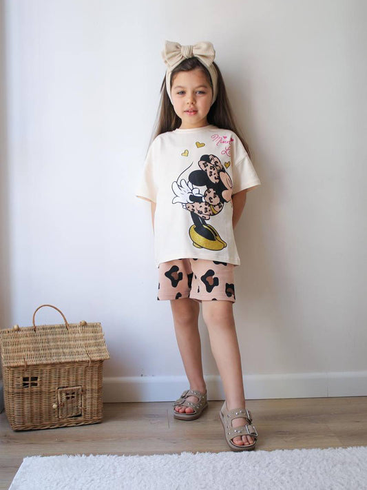 Minnie Krem Şortlu Takım