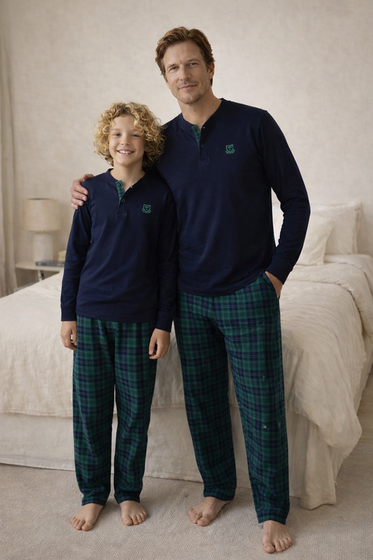 Baba Oğul Yeşil Ekose Pijama Takımı