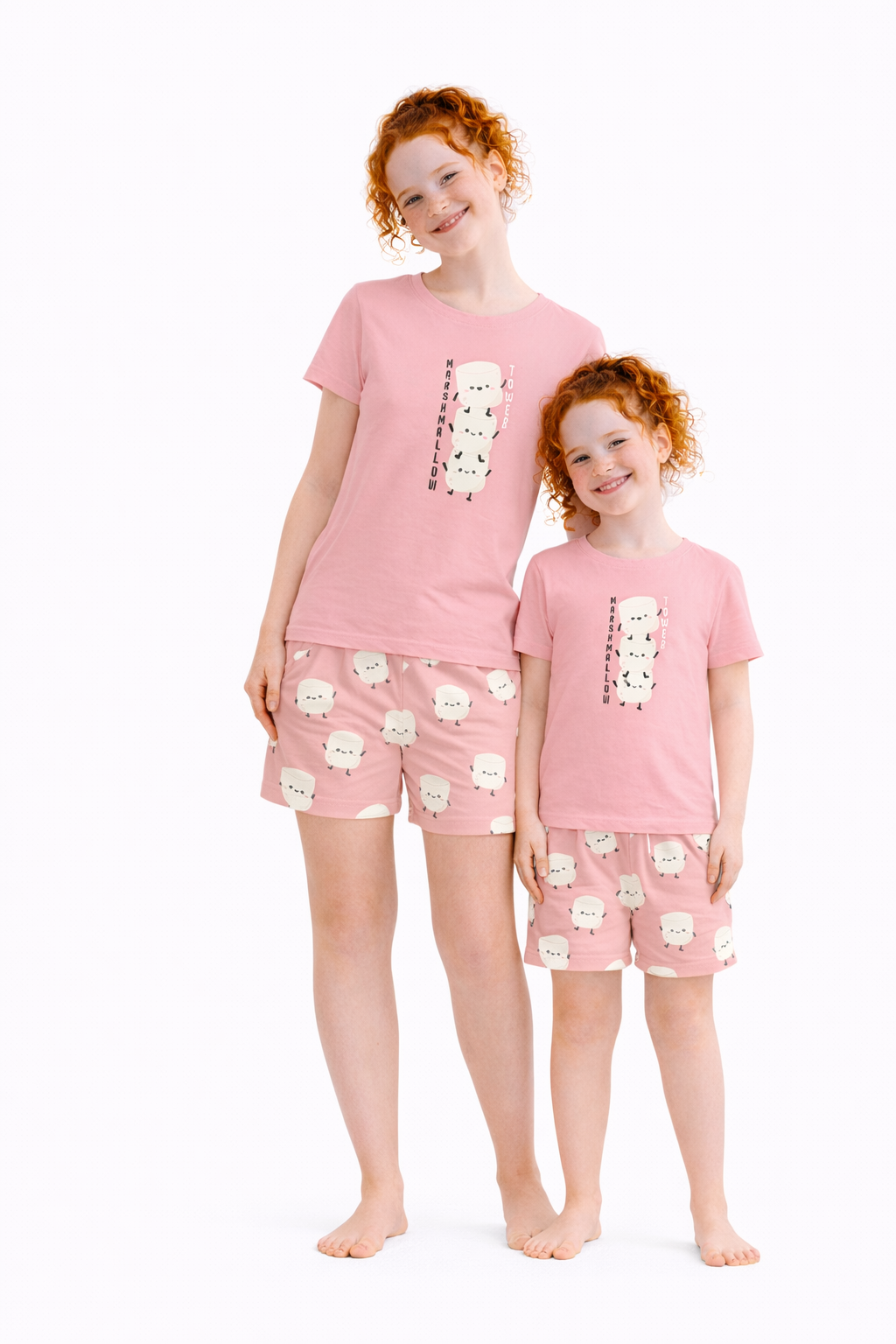 Marshmallow Kısa Kol Şort Anne Kız Penye Pijama