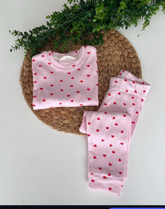 Pembe Kalpli pijama  Takım