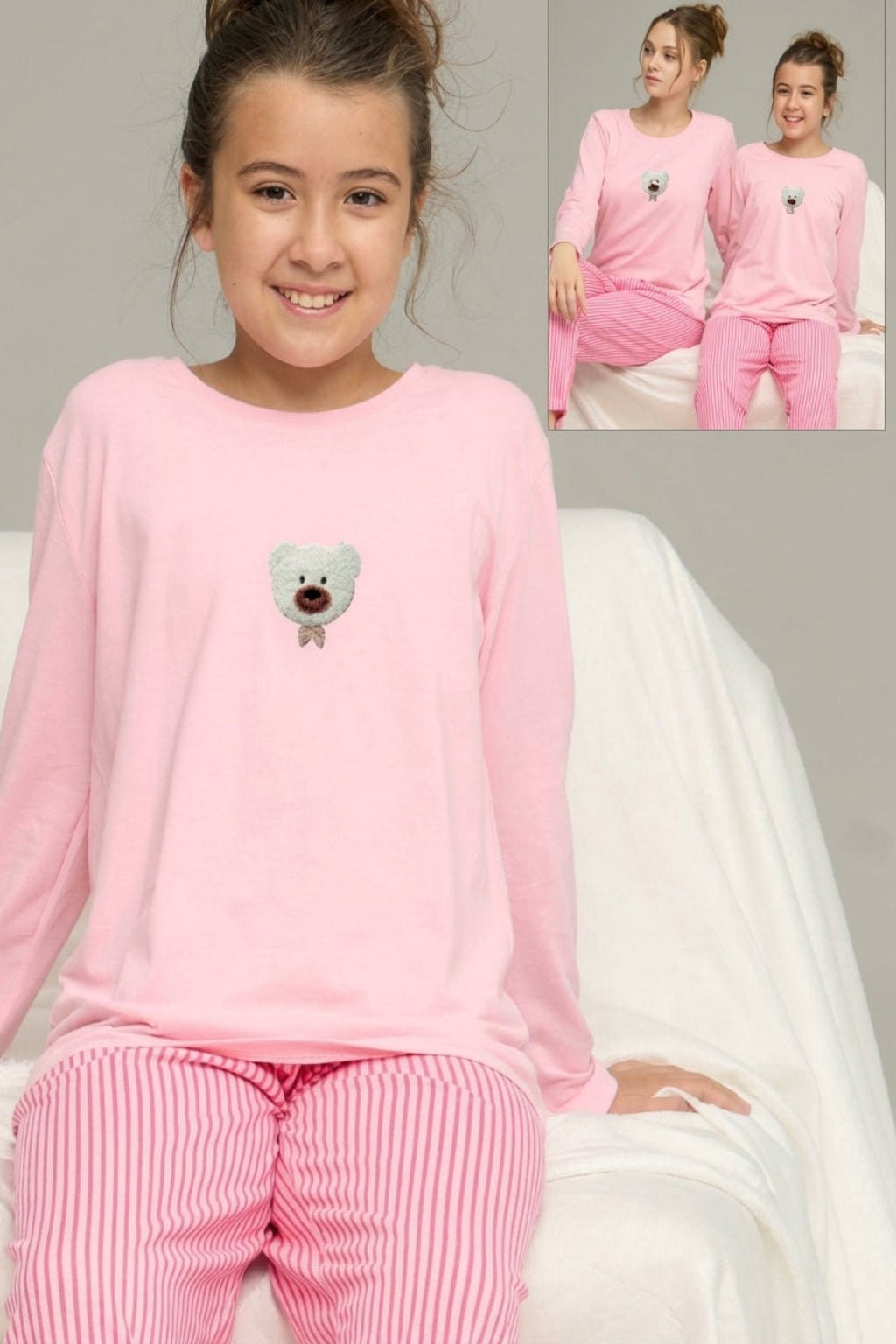 Pembe Ayıcıklı Penye Pijama