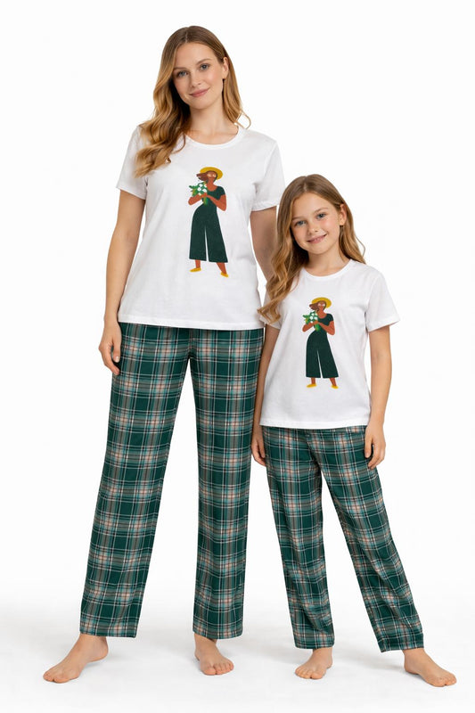 Ekose Şıklık Anne & Kız Pijama