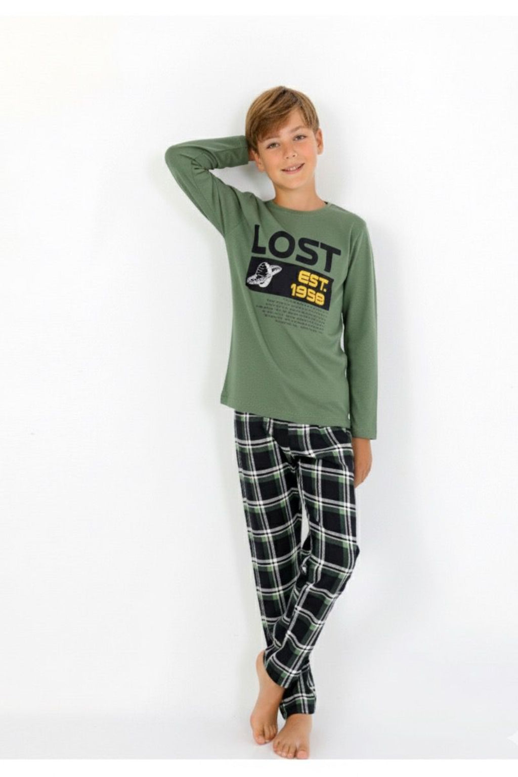Erkek Çocuk Lost Yeşil Pijama