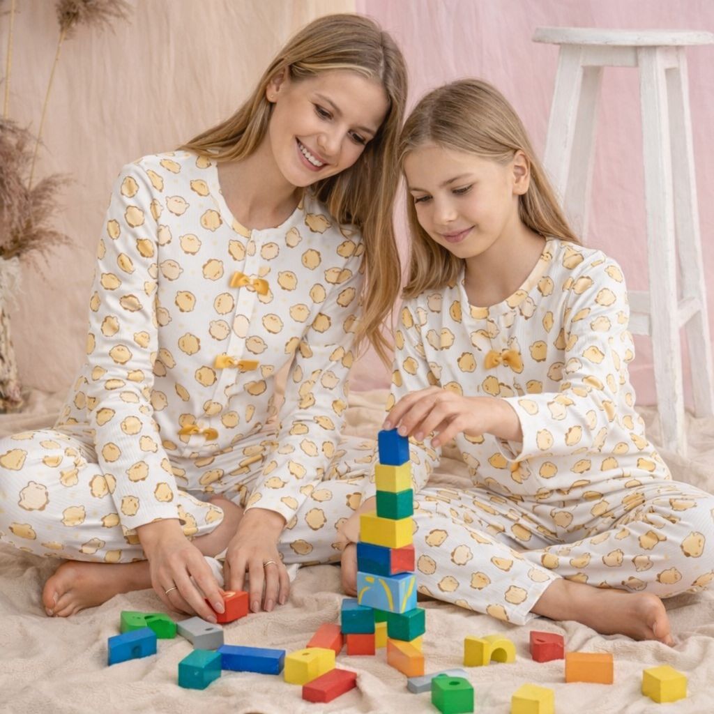 Civ Civ Baskılı Anne Kız Kaşkorse Pijama