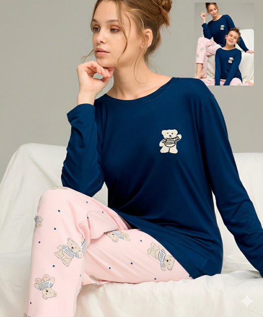 Alt  üst ayıcık mavi Pijama