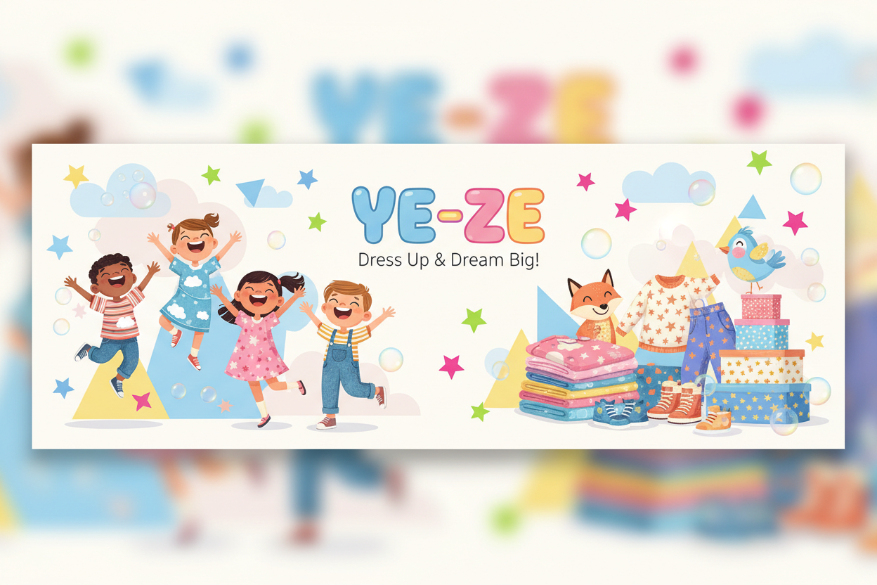 Çocuk giyim markası YE-ZE için banner